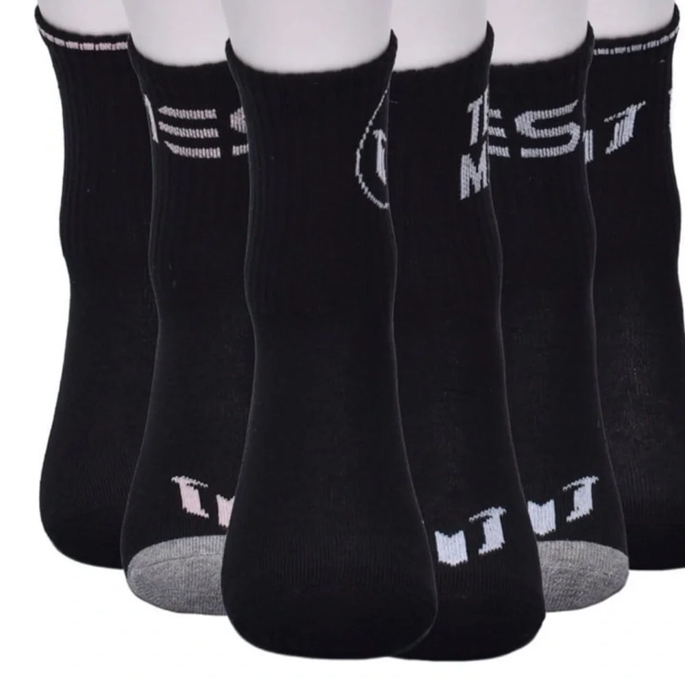 Messi boy’s Cushioned Crew Socks - Black (6 Pairs)